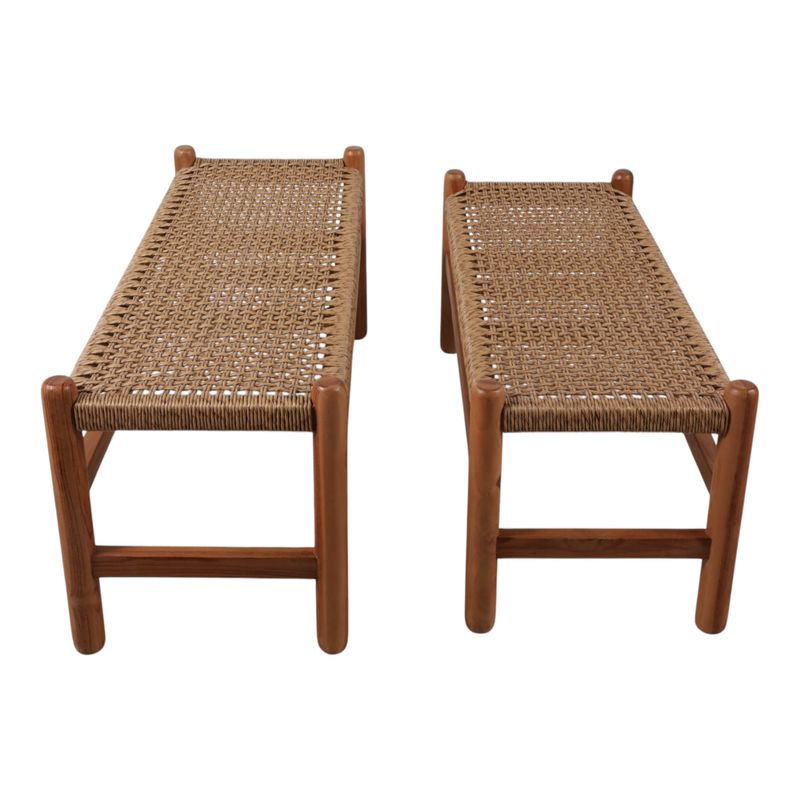 RAMONATON SET OF 2 TAN BENCHES 18 (IN) - Imagen 4
