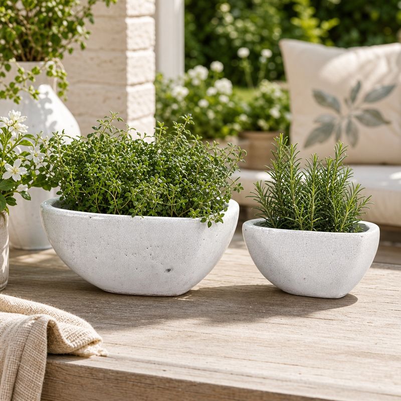 DEVONCLIFF SET OF 2 WHITE PLANTER 4 (IN) - Imagen 2