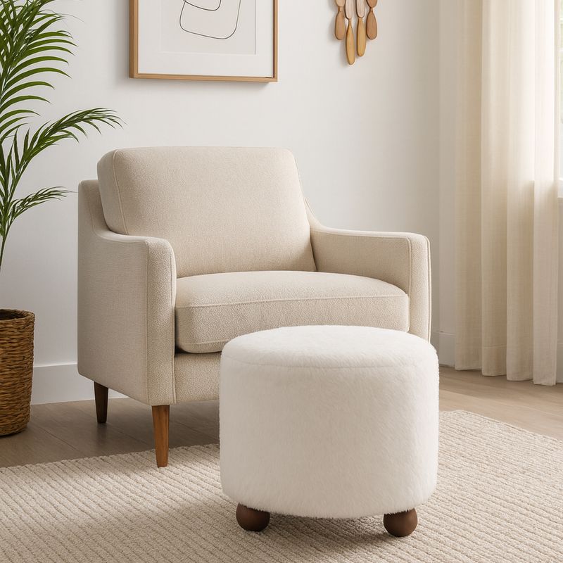BAKERGROVE IVORY OTTOMAN 18 (IN) - Imagen 2