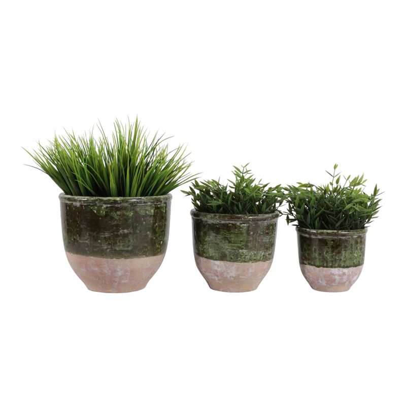 HAYFORDWAY SET OF 3 GREEN PLANTER 8 (IN) - Imagen 3