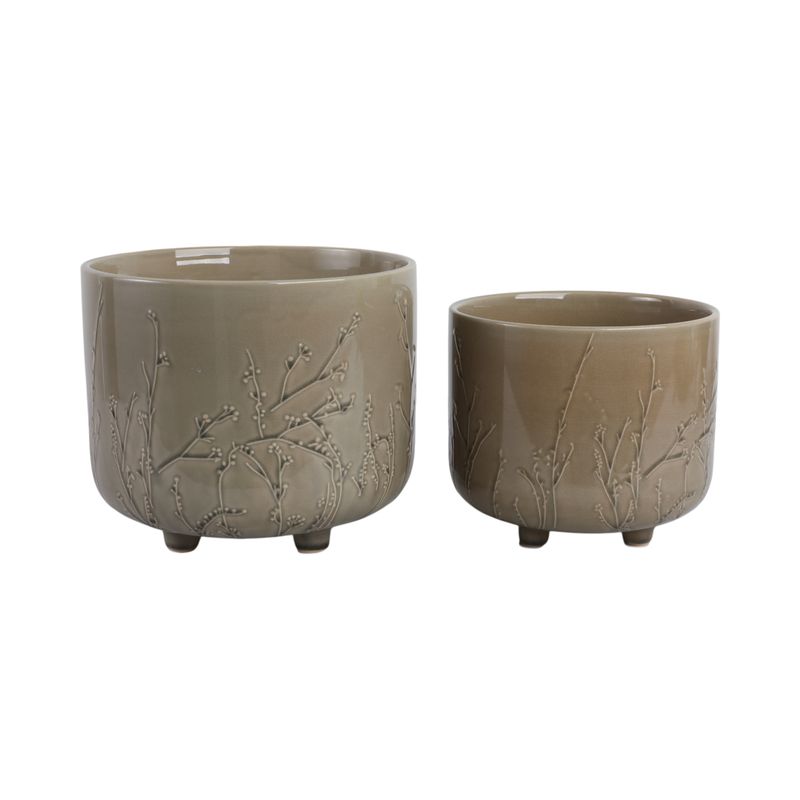GARNETTHAM SET OF 2 GREEN PLANTER 10 (IN) - Imagen 4