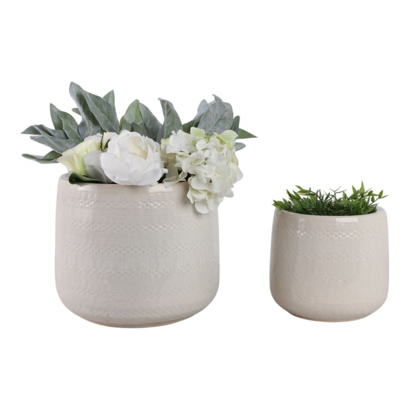 PEYTONLAKE SET OF 2 WHITE PLANTER 10 (IN) - Imagen 3