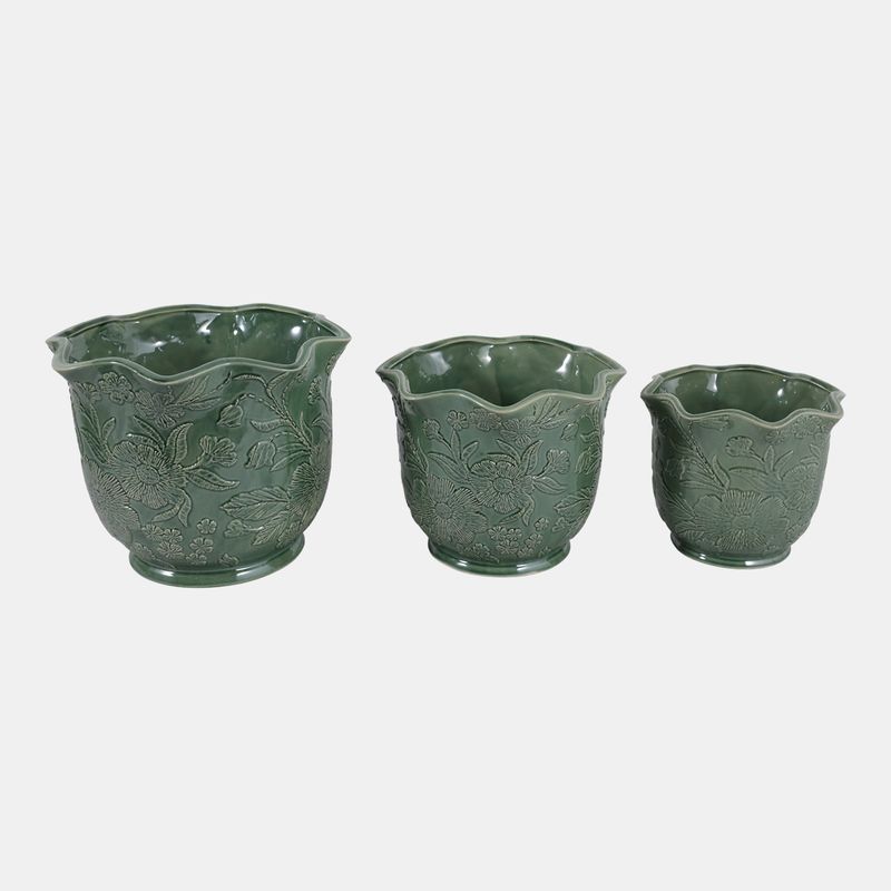 CLAYBROOK SET OF 3 GREEN PLANTER 9 (IN) - Imagen 4