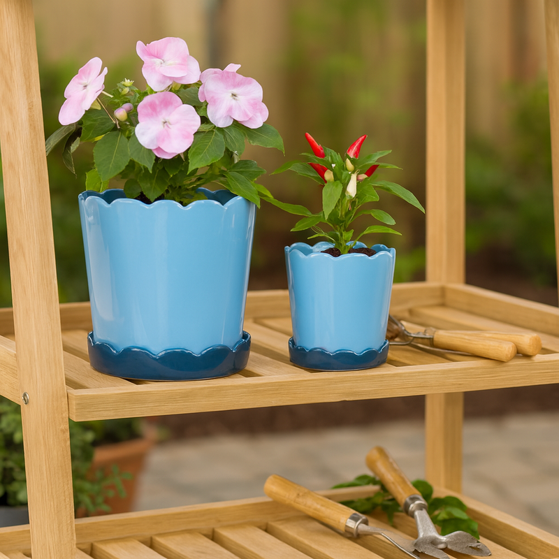 PALMERMORE SET OF 2 BLUE PLANTER 8 (IN) - Imagen 2