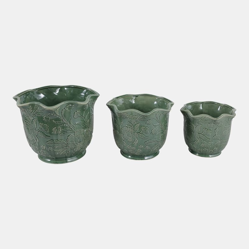 CLAYBROOK SET OF 3 GREEN PLANTER 9 (IN) - Imagen 5
