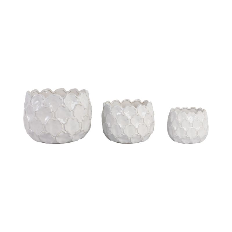 HAZENSHAW SET OF 3 WHITE PLANTER 11 (IN)