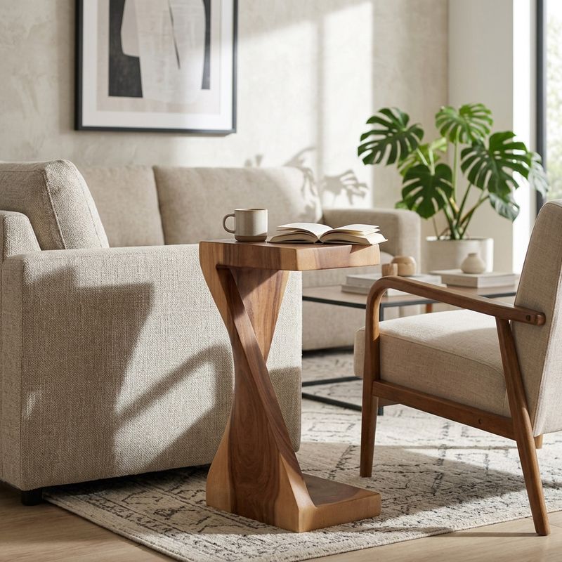 GREERCROSS BROWN TABLE 25 (IN) - Imagen 2