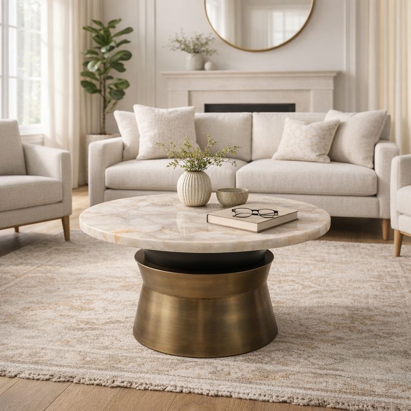 COLVINPORT GOLD COFFEE TABLE 17 (IN) - Imagen 2