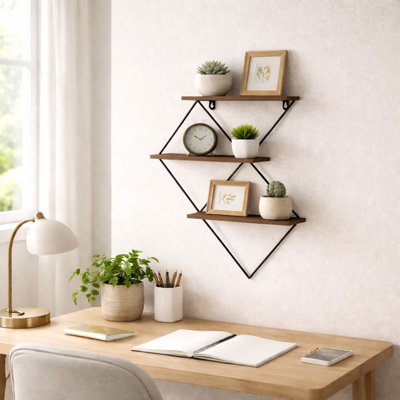 WALTBEACH BROWN WALL SHELF 21 (IN) - Imagen 2