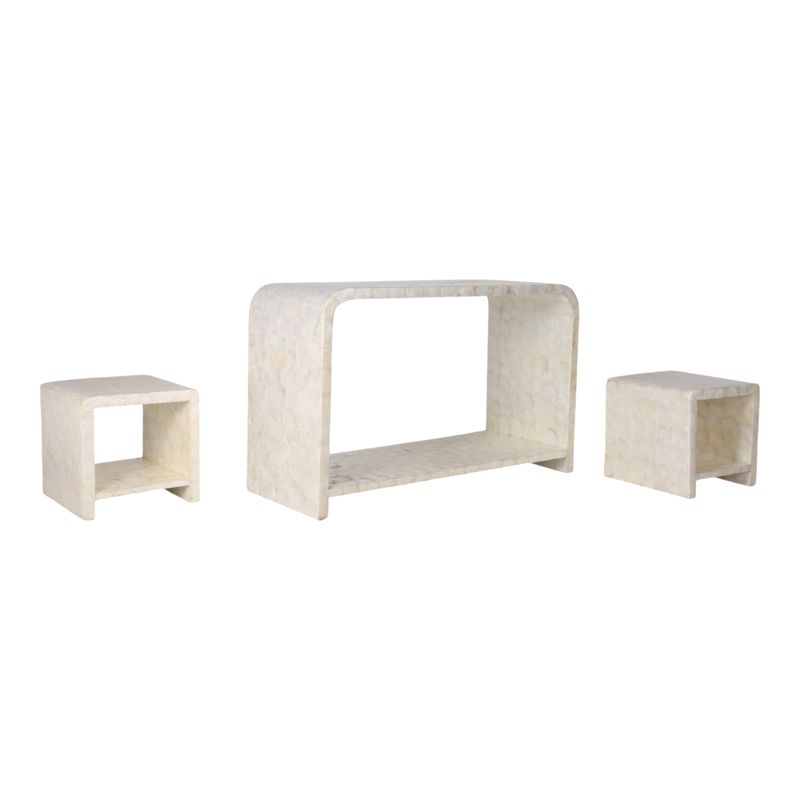 DERMOTHOLM SET OF 3 IVORY CONSOLES 47 (IN) - Imagen 5