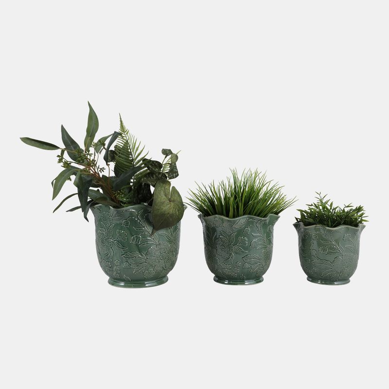 CLAYBROOK SET OF 3 GREEN PLANTER 9 (IN) - Imagen 2