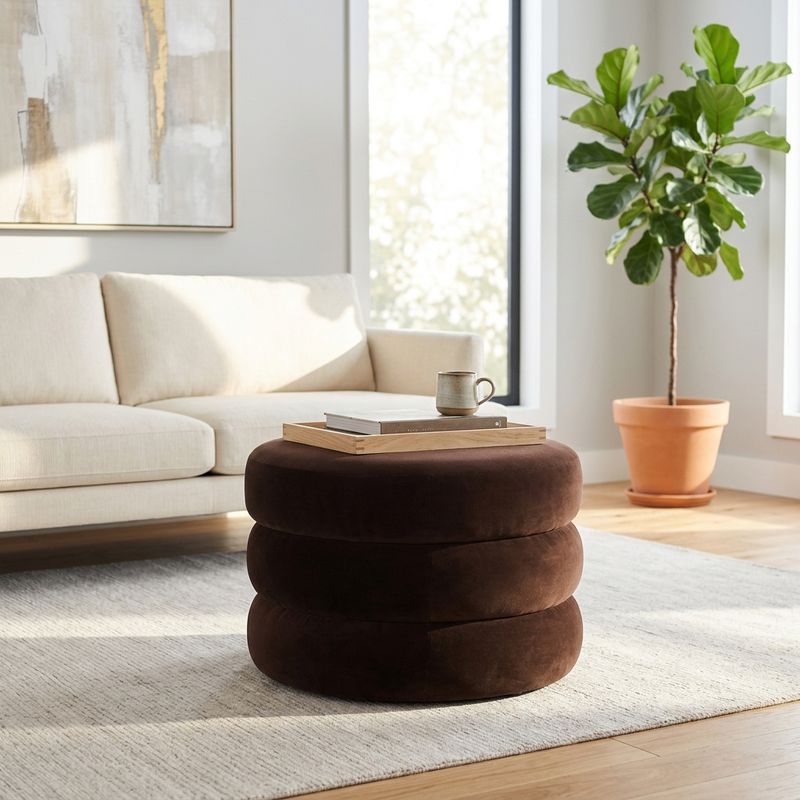 PEARLMILL BROWN OTTOMAN 17 (IN) - Imagen 2