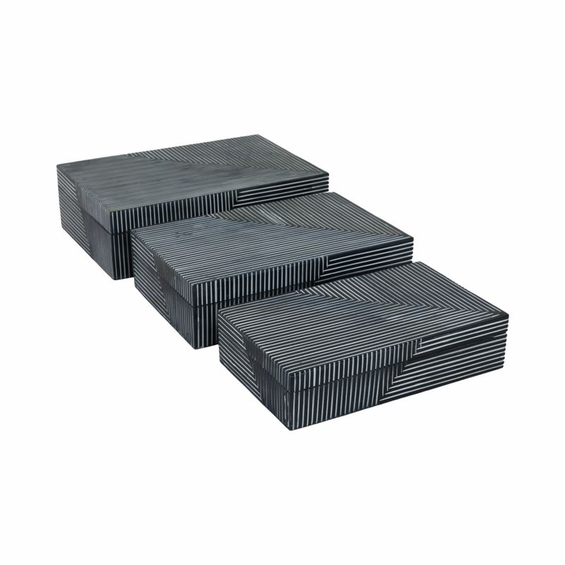 HENSONSHAW SET OF 3 BLUE BOXES 4 (IN)