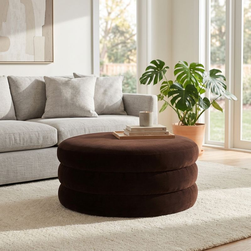 BLAKEGROVE BROWN OTTOMAN 17 (IN) - Imagen 2
