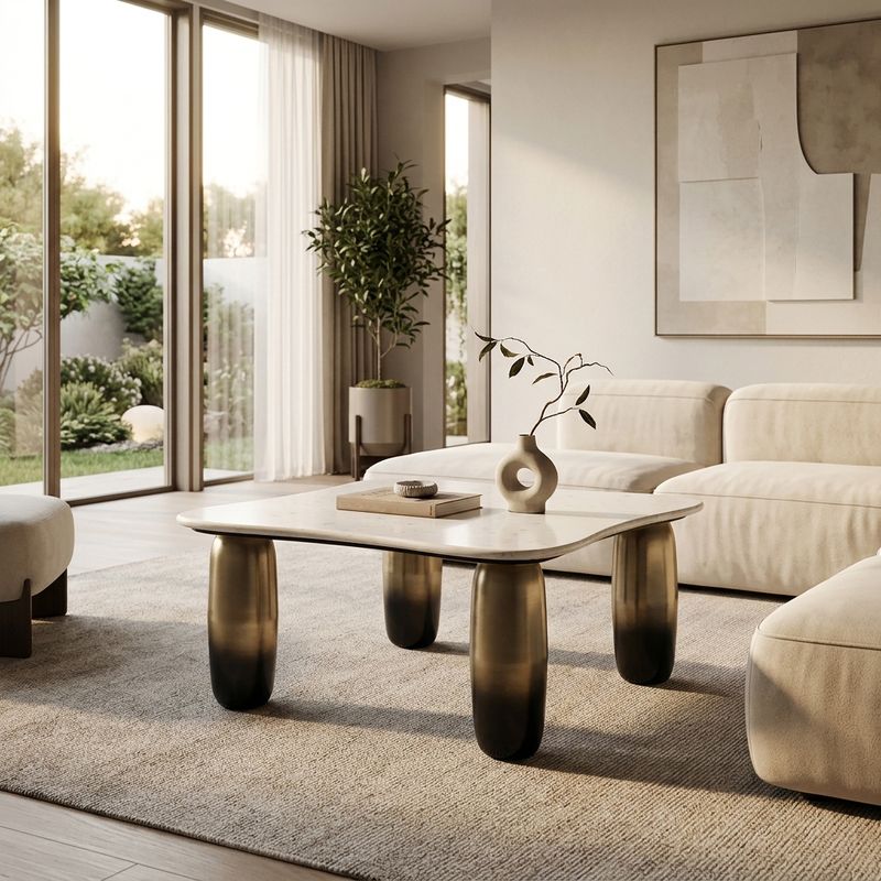 AVAPORT GOLD COFFEE TABLE 16 (IN) - Imagen 2