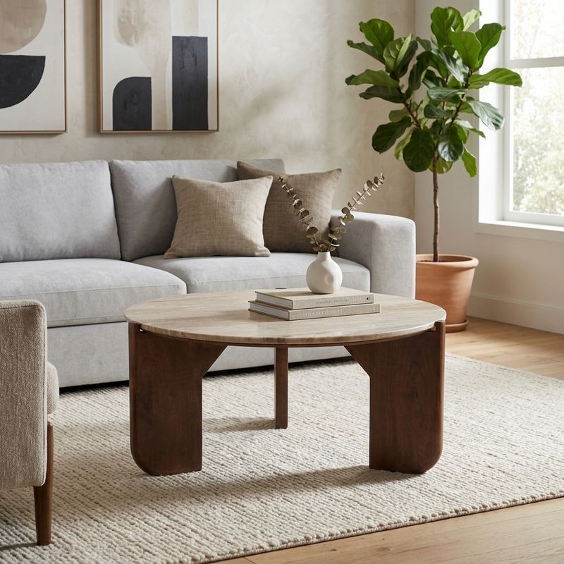 RHEAWAY TAN COFFEE TABLE 17 (IN) - Imagen 2