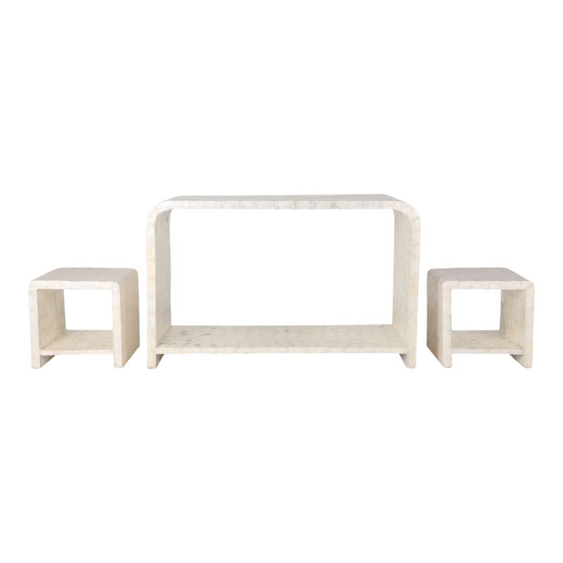 DERMOTHOLM SET OF 3 IVORY CONSOLES 47 (IN)