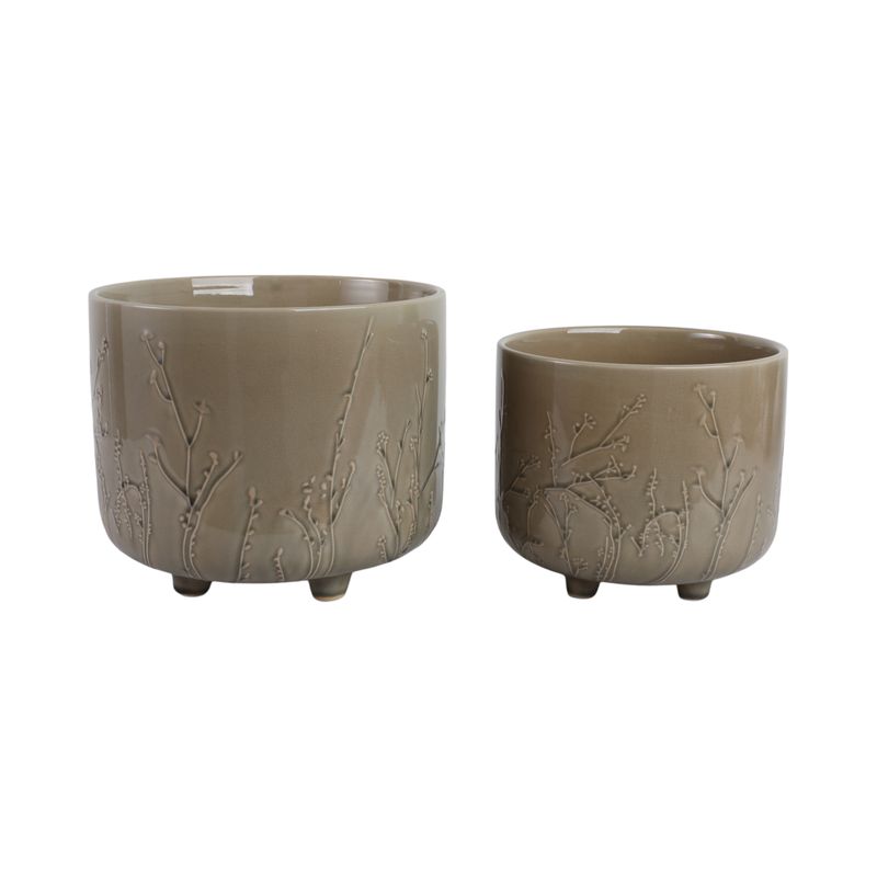 GARNETTHAM SET OF 2 GREEN PLANTER 10 (IN) - Imagen 3