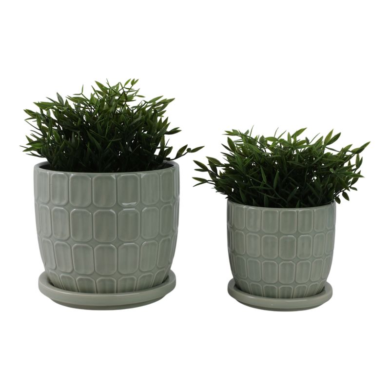 LEONAHAM SET OF 2 GREEN PLANTER 7 (IN) - Imagen 3