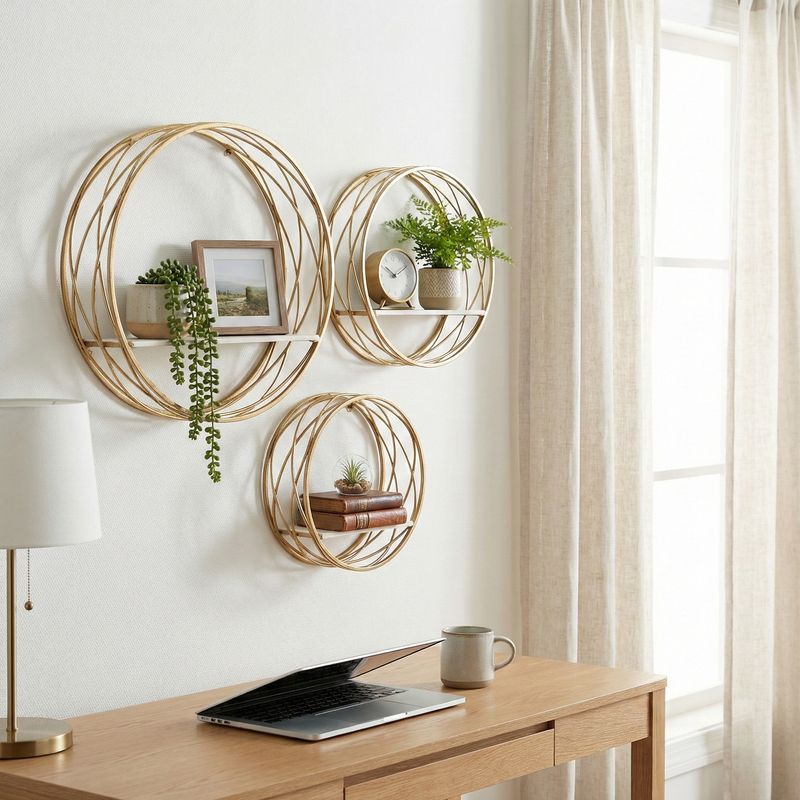 HAMPTONMORE SET OF 3 WHITE WALL SHELF 6 (IN) - Imagen 2