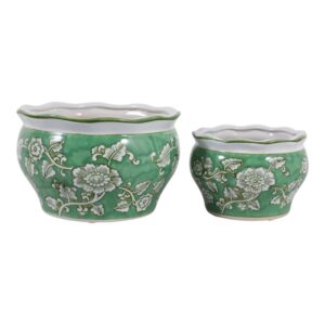 HENLEYDALE SET OF 2 GREEN PLANTER 6 (IN)