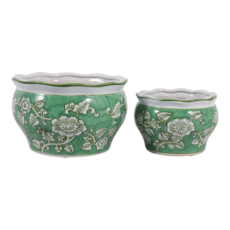 HENLEYDALE SET OF 2 GREEN PLANTER 6 (IN)