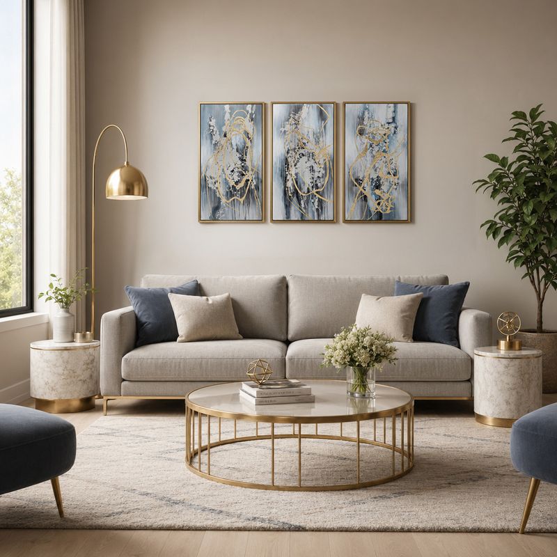 SHAYVALE SET OF 3 BLUE ART 42 (IN) - Imagen 2