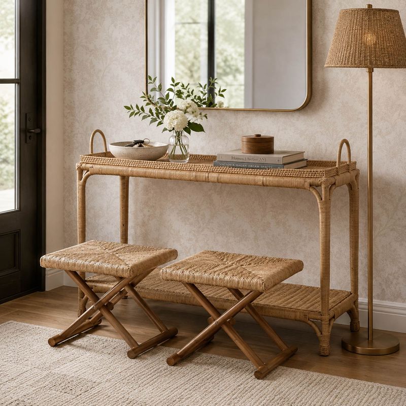 ENNISWIND SET OF 3 TAN CONSOLES 30 (IN) - Imagen 2