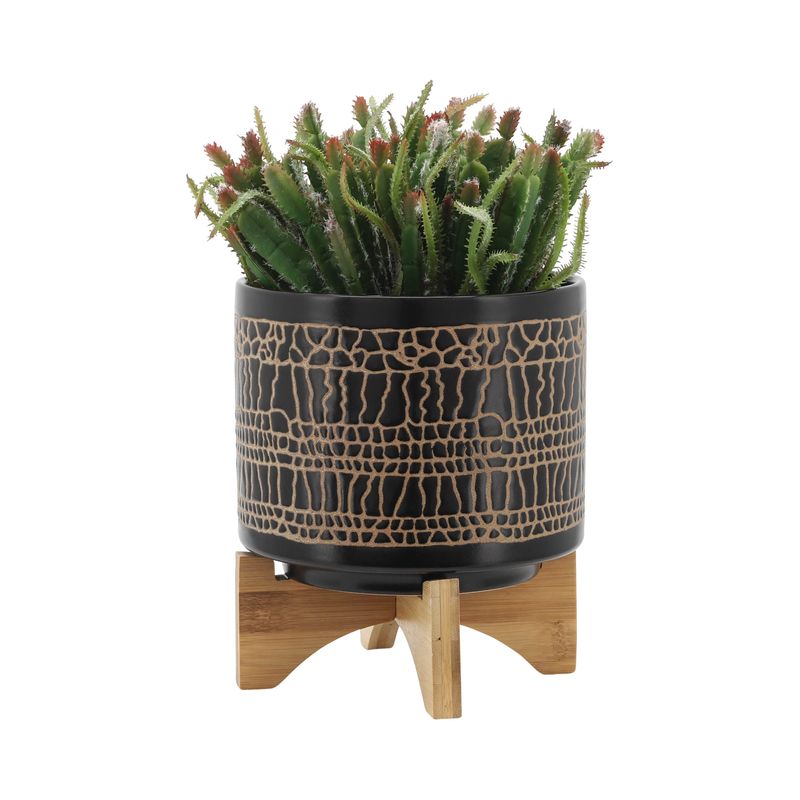 LANDONVIEW SET OF 2 BLACK PLANTER 11 (IN) - Imagen 4