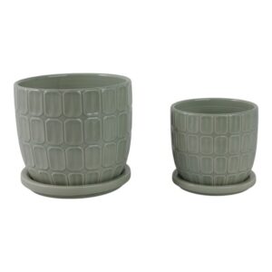 LEONAHAM SET OF 2 GREEN PLANTER 7 (IN)