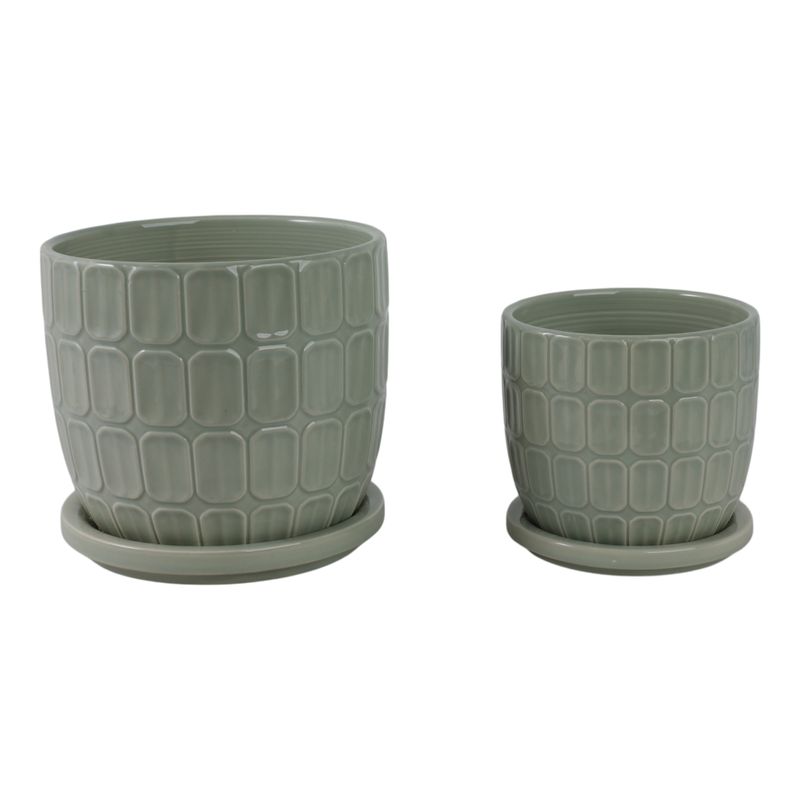 LEONAHAM SET OF 2 GREEN PLANTER 7 (IN)