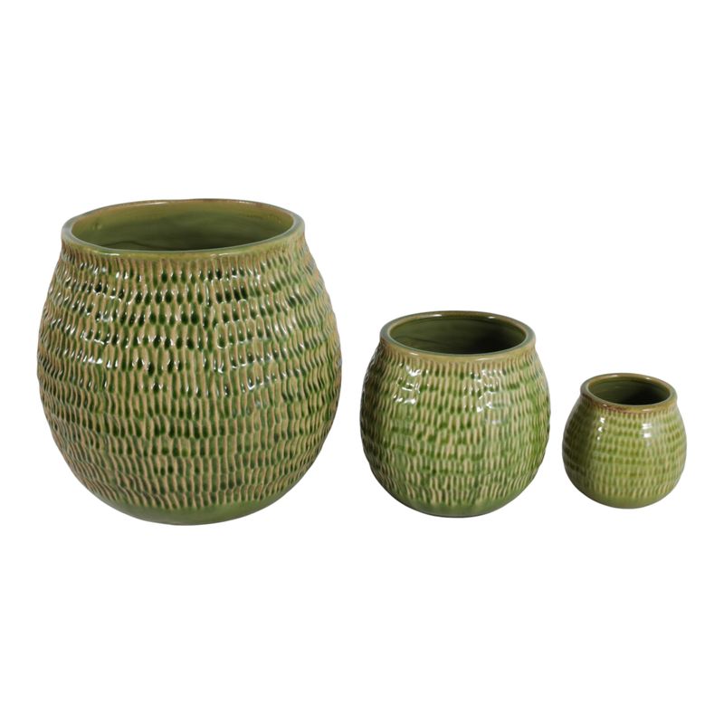 HILTONCLIFF SET OF 3 GREEN PLANTER 11 (IN) - Imagen 4