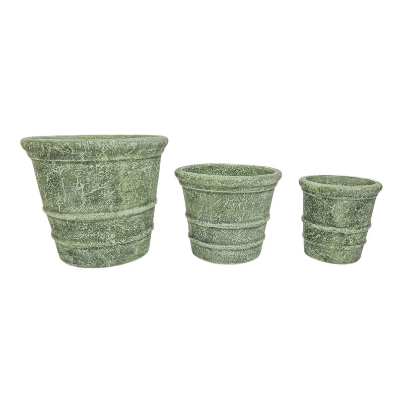 DORSETWELL SET OF 3 GREEN PLANTER 13 (IN)