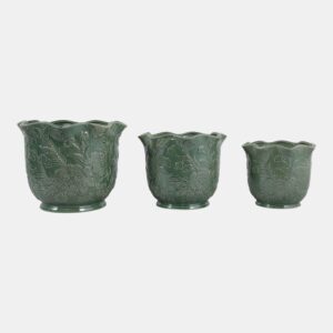 CLAYBROOK SET OF 3 GREEN PLANTER 9 (IN)