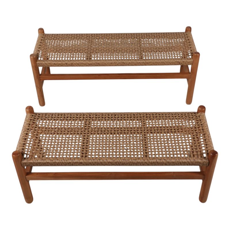RAMONATON SET OF 2 TAN BENCHES 18 (IN) - Imagen 5
