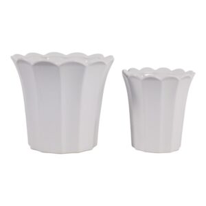 DEANGROVE SET OF 2 WHITE PLANTER 7 (IN)