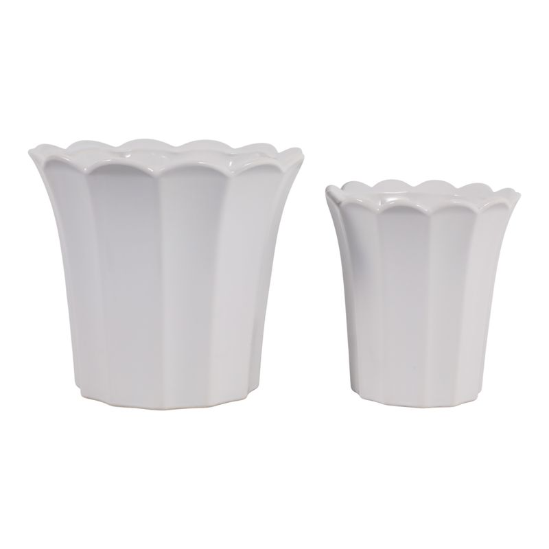 DEANGROVE SET OF 2 WHITE PLANTER 7 (IN)