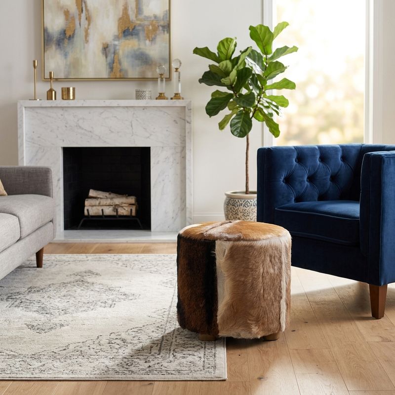 ELMONTHAVEN IVORY OTTOMAN 18 (IN) - Imagen 2