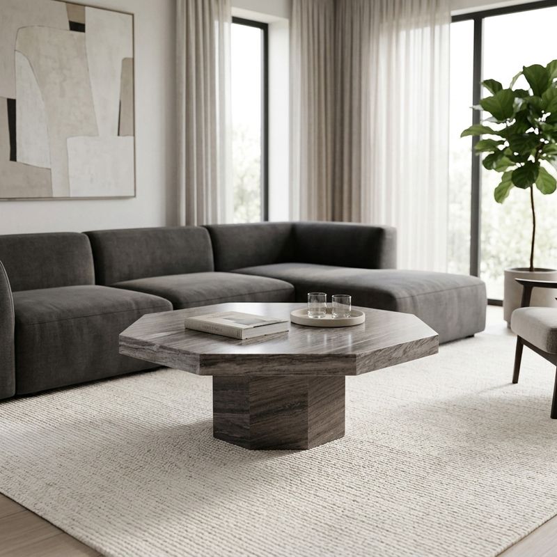 STONEVIEW BLACK COFFEE TABLE 16 (IN) - Imagen 2