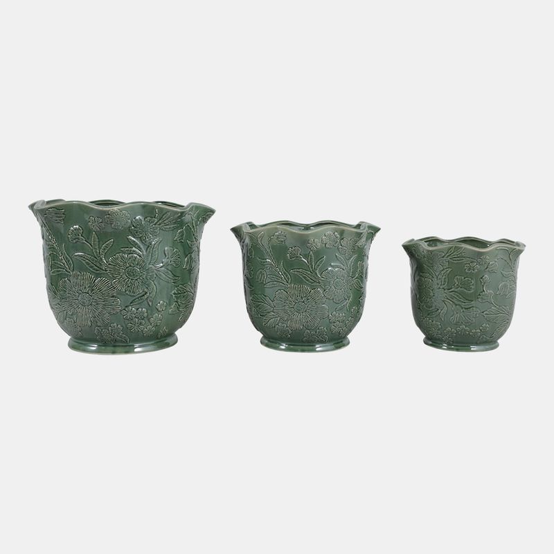 CLAYBROOK SET OF 3 GREEN PLANTER 9 (IN) - Imagen 3