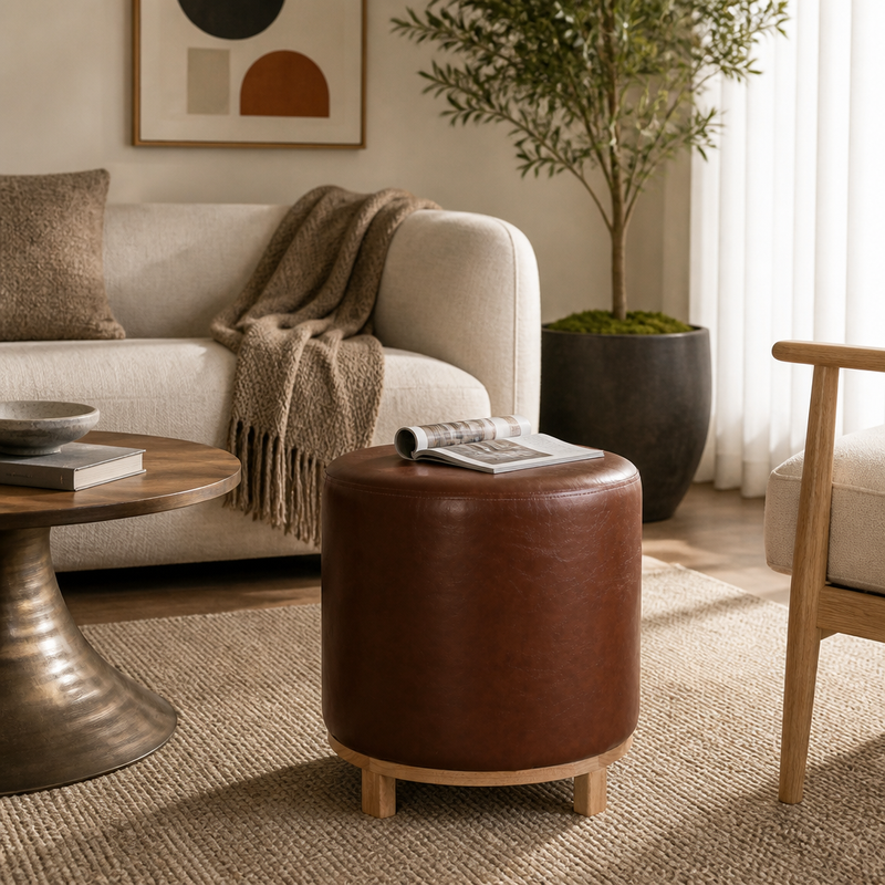 BAYARDGATE BROWN OTTOMAN 18 (IN) - Imagen 2