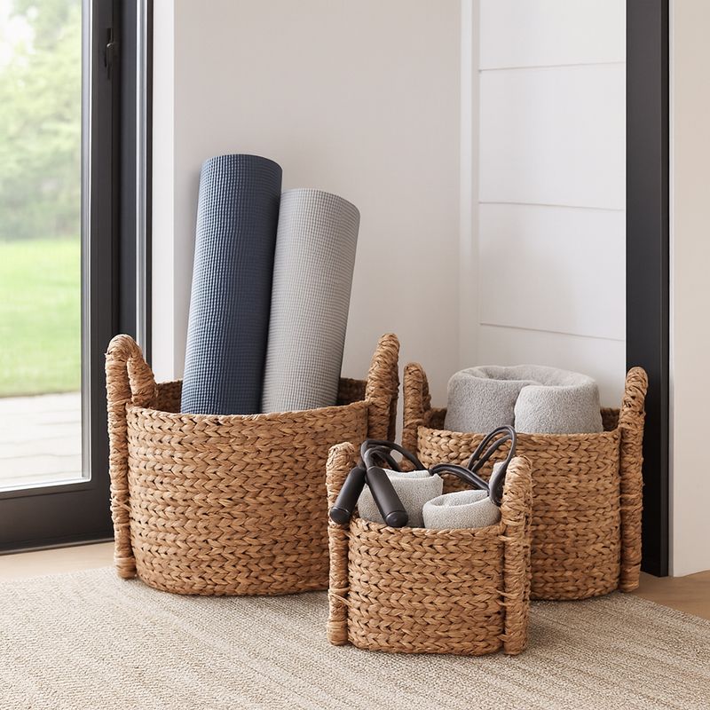 ROSSSIDE SET OF 3 TAN BASKETS 16 (IN) - Imagen 2