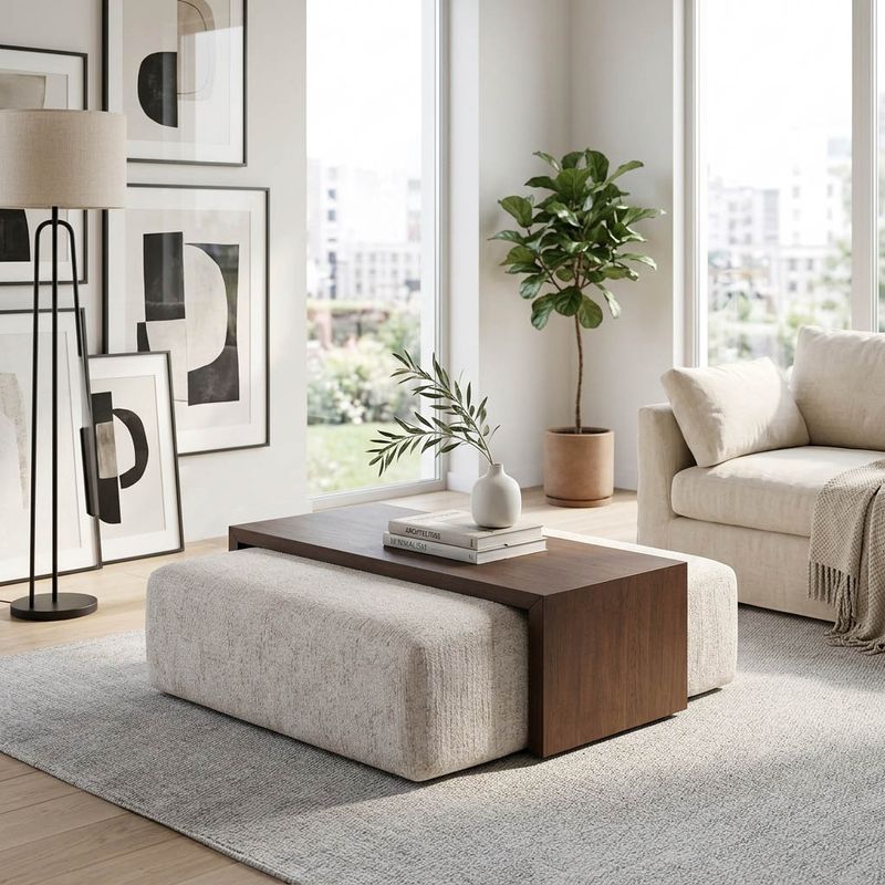 DRYDENFORD IVORY OTTOMAN 17 (IN) - Imagen 2