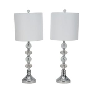 FRAZIERLAND SET OF 2 SILVER LAMPS 28 (IN)